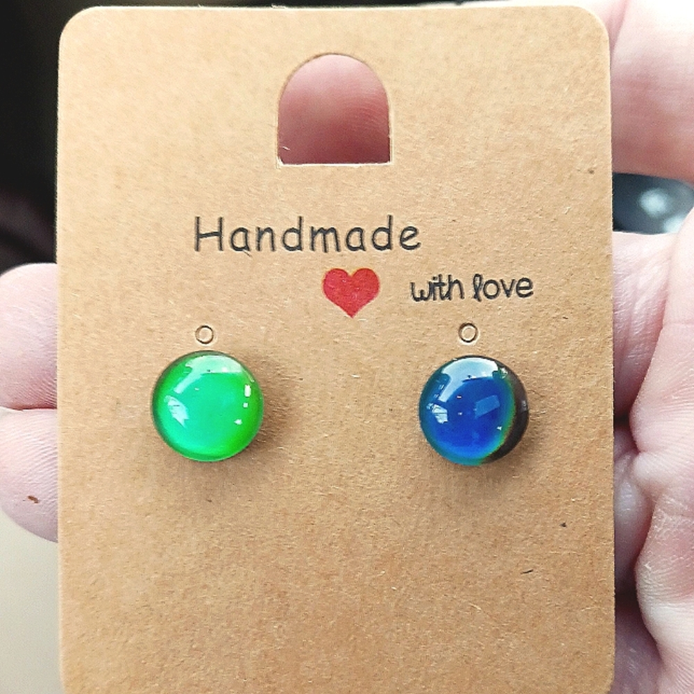 Trendy Mood Earrings, 925 Sterling Silver posts, Temp Sensitive, Boho Jewelry